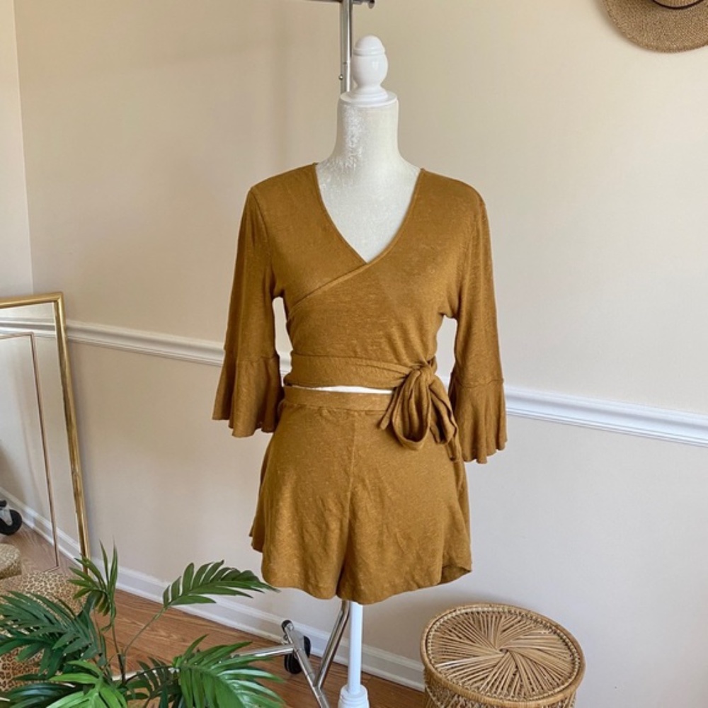 Free People Beach Wrap Front Open Front Romper M